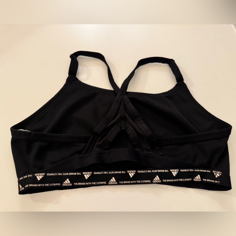 Adidas Black and White Strappy Sports Bra - Picture 4 of 5